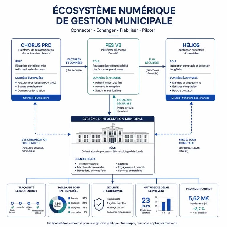 Écosystème numérique pour logiciel comptabilité mairie et échanges avec la DGFiP