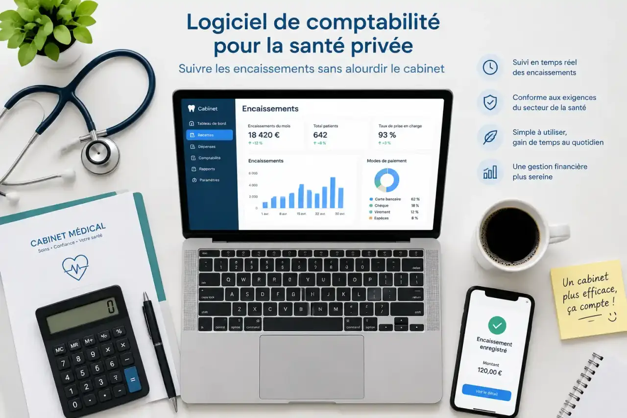 Logiciel de comptabilité pour la santé privée : suivre les encaissements sans alourdir le cabinet