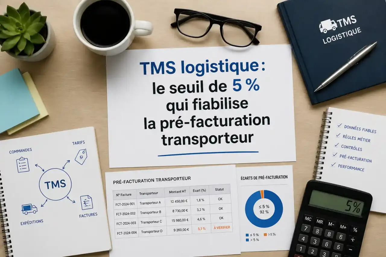 TMS logistique : le seuil de 5 % qui fiabilise la pré-facturation transporteur
