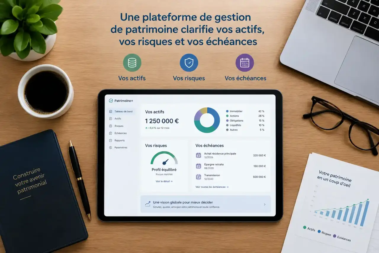 Une plateforme de gestion de patrimoine clarifie vos actifs, vos risques et vos échéances